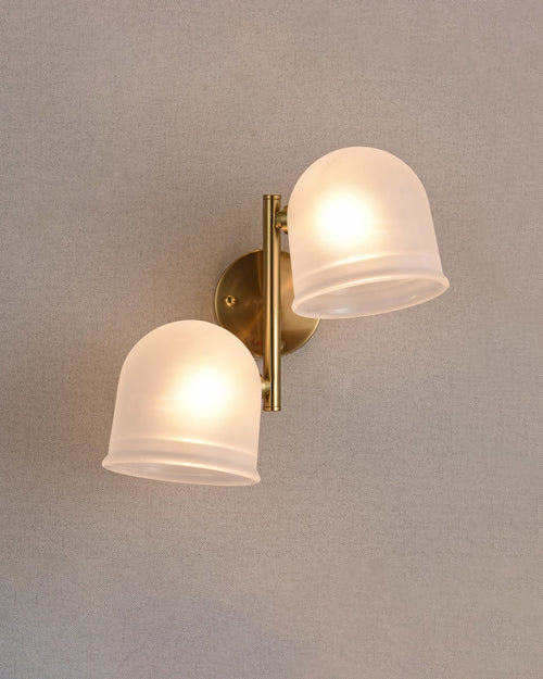 Frosted Glass Double Dome Wall Light